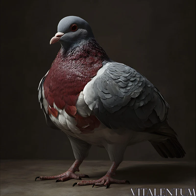 Urban Pigeon: A Study in Feathers AI Image