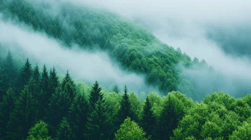 Tranquil Misty Forest Scene