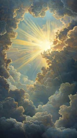 Heavenly Sunlight Amidst Clouds