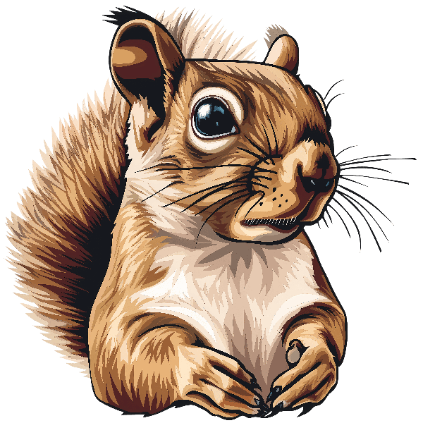 POD Design Detailed Squirrel Illustration