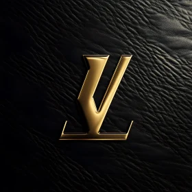 Elegant Gold Logo with Rich Leather Texture