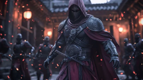 Masked Warrior in Crimson Cloak