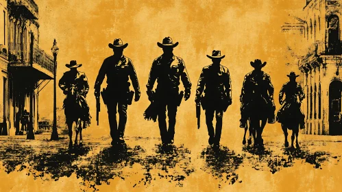 Western Cowboys Silhouettes