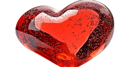 Heart-Shaped Glass with Bubbles