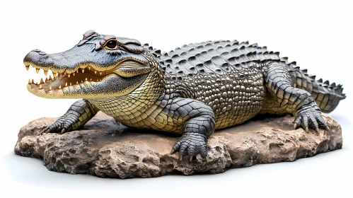 Lifelike Crocodile Art Piece