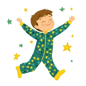 Cartoon Child Reaching for Stars