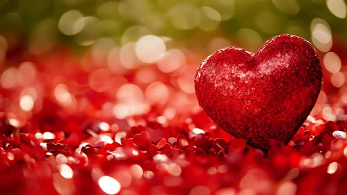 Sparkling Heart on Red Hearts