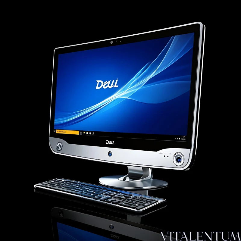 Modern Dell All-in-One PC With Keyboard and Monitor AI Image