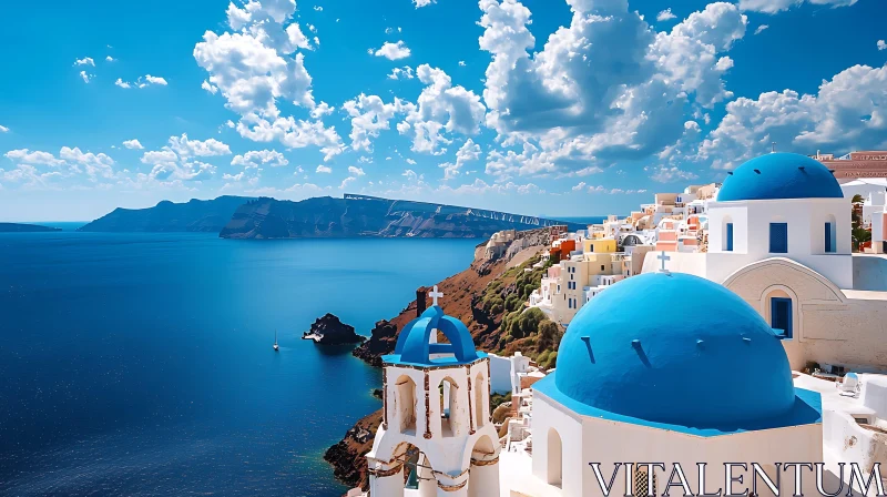 AI ART Picturesque Santorini Island Scene