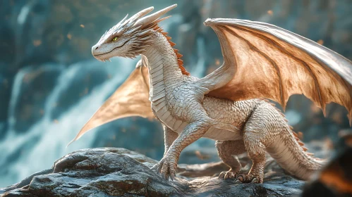 Fantasy Dragon on Mountain Peak