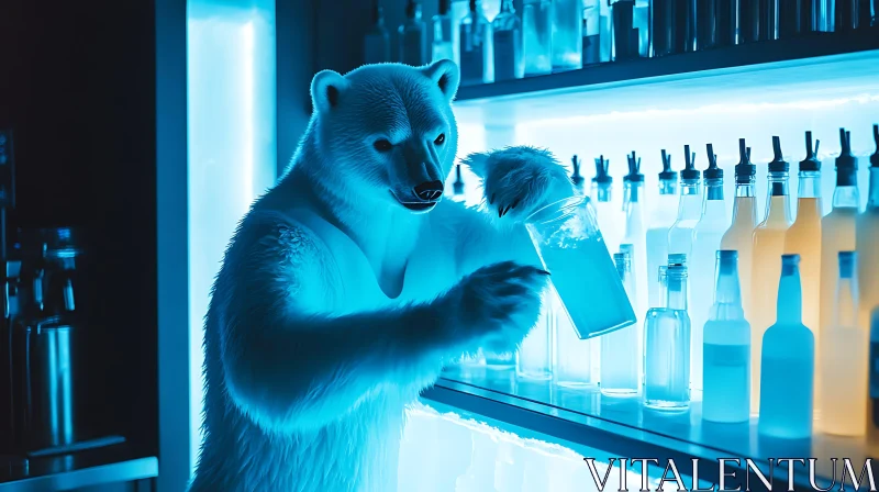 AI ART Cool Bear Bartender