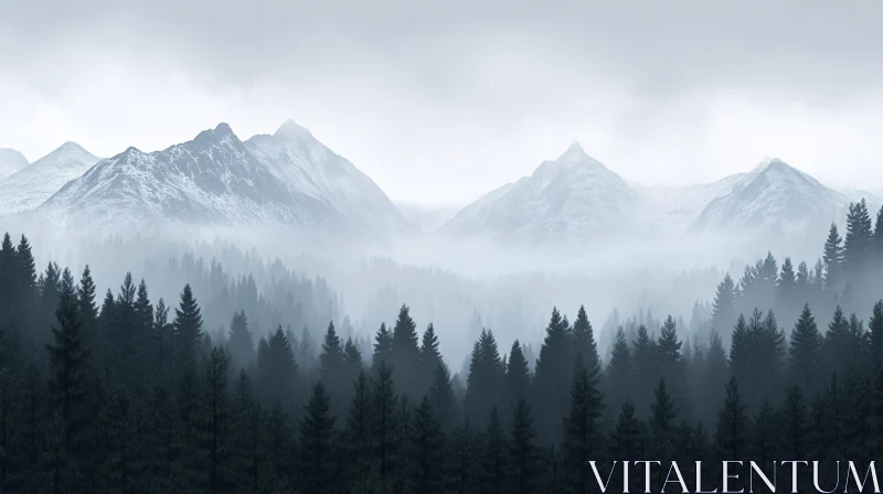 AI ART Misty Mountains and Forest