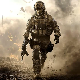 Warrior's Resolve Amidst Chaos