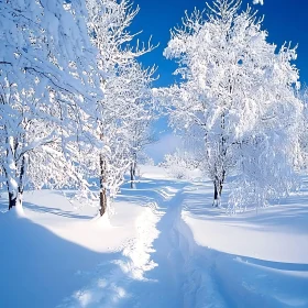 Tranquil Snowy Landscape with Pathway
