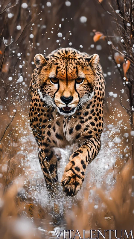 Fast Cheetah in Natural Habitat AI Image