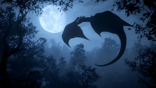 Night Dragon in the Moonlight