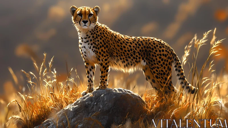 AI ART Cheetah Portrait in Natural Habitat