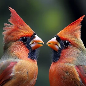 Pair of Northern Cardinals Portrait