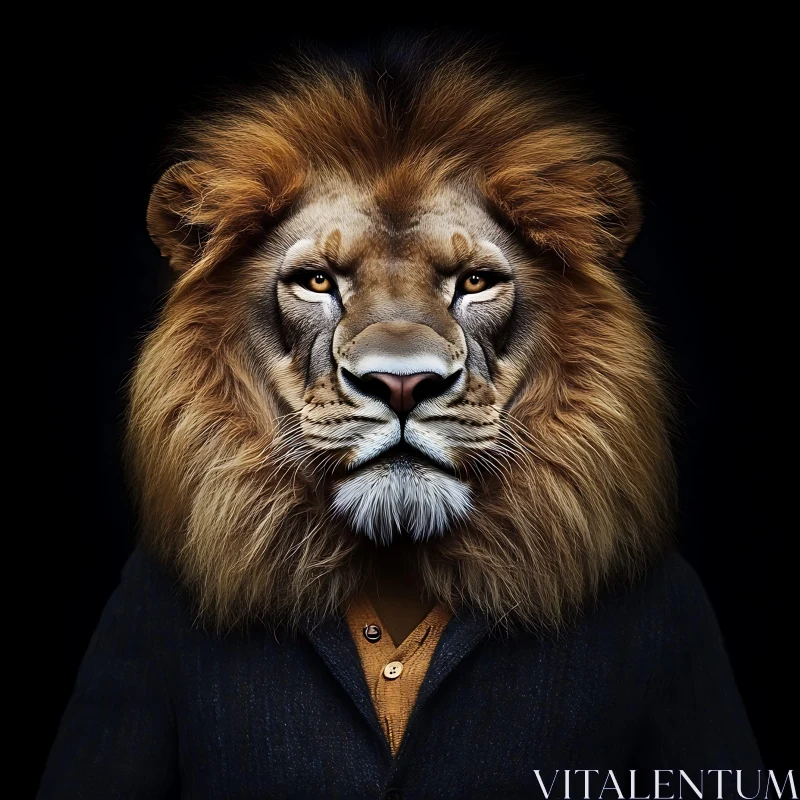 AI ART Regal Lion in Formal Wear