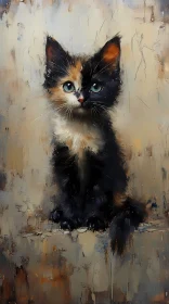 Calico Kitten Painting