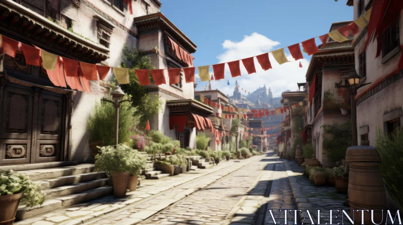 Ancient City Street Rendered in Unreal Engine 5 AI Image