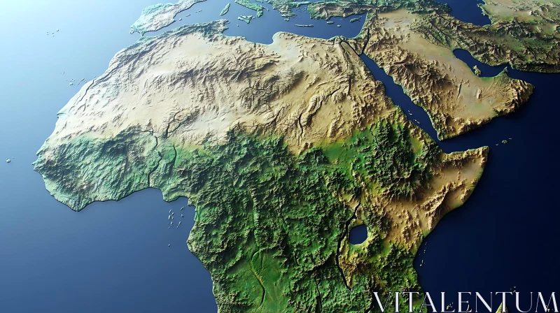 Africa Topographic Map AI Image