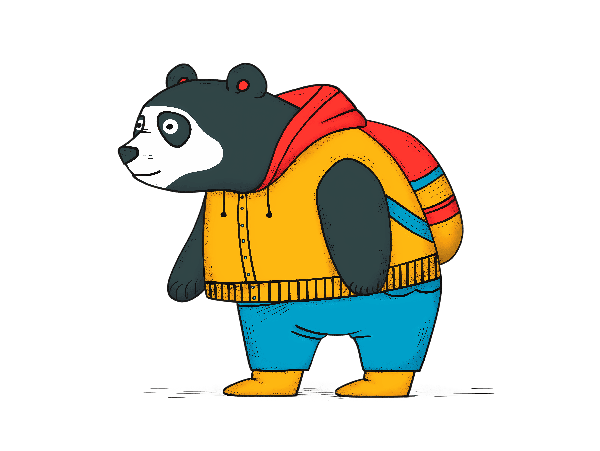 POD Design Stylish Panda in Hoodie and Jeans