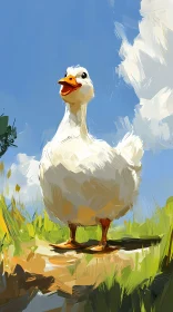 Duck in Vibrant Natural Scene