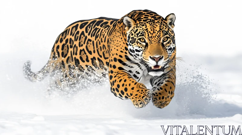 Snow Racing Jaguar AI Image