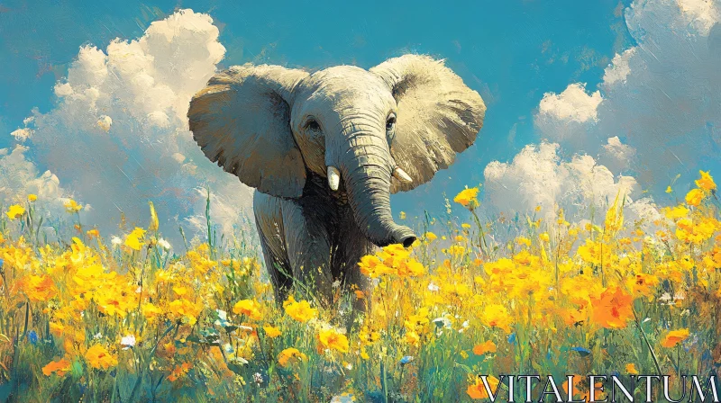 Majestic Elephant in Nature AI Image