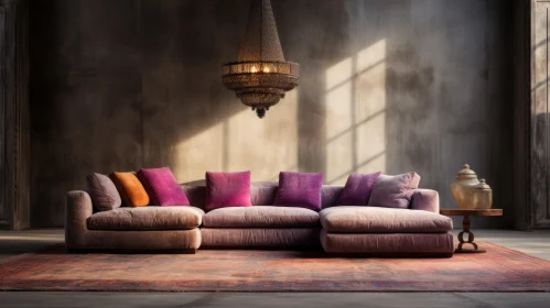 Elegant Lounge Area: A Blend of Color, Light, and Craftsmanship