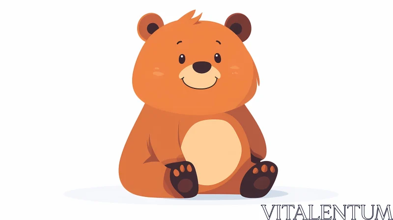 Smiling Cartoon Bear AI Image