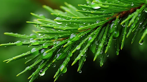 Rain-Kissed Pine Tree Leaves: A Study in Tranquility