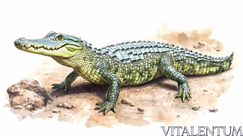 Wildlife Art of Crocodile AI Image