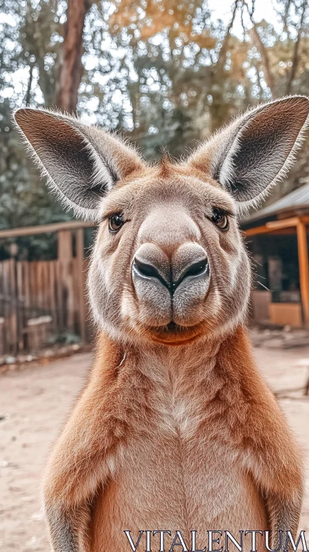 Kangaroo Face Close-Up in Wildlife AI Image