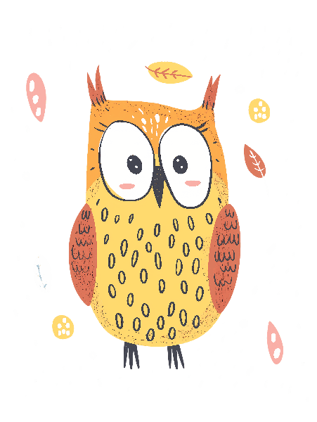 Whimsical Owl Illustration POD Design