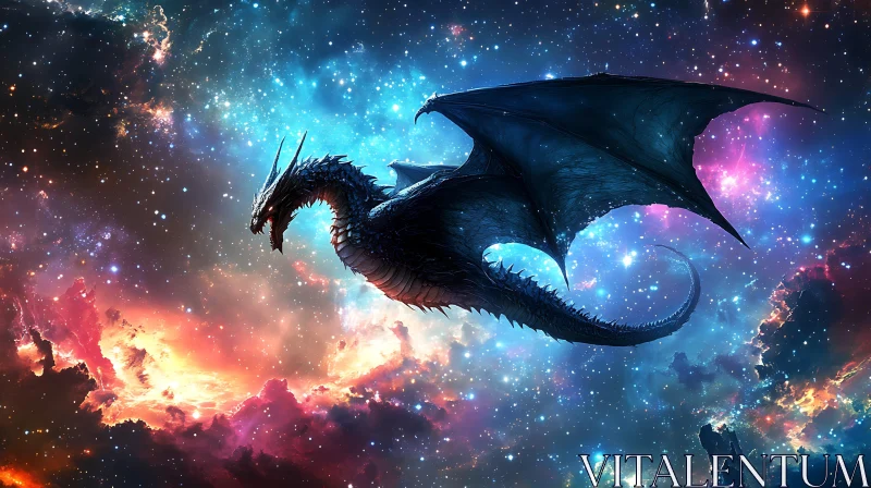 AI ART Dragon in Space