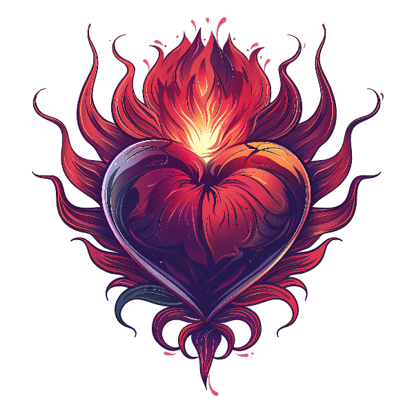 POD Design Heart of Flames Artistic Print