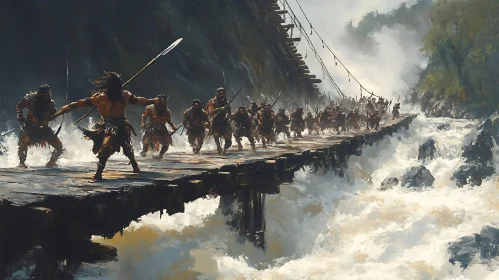 Ancient Warriors on a Bridge