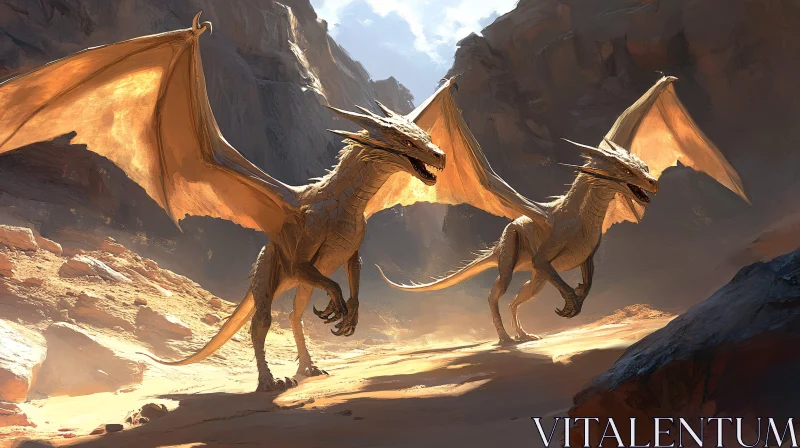 Desert Dragons on the Move AI Image