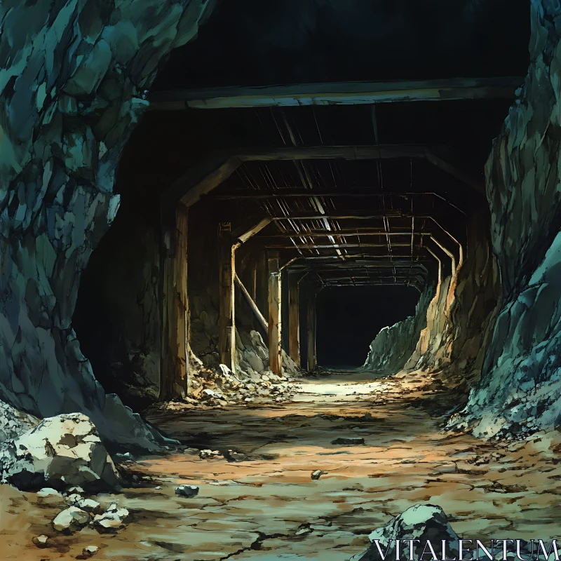 AI ART Subterranean Passage into the Unknown