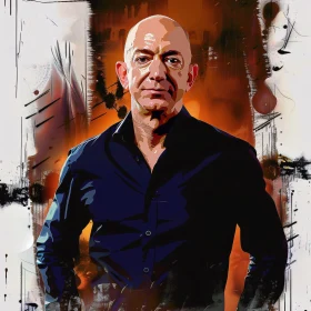 Abstract Digital Art of Jeff Bezos