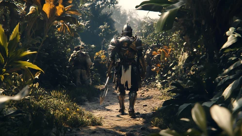 Armored Knight in Jungle Trek