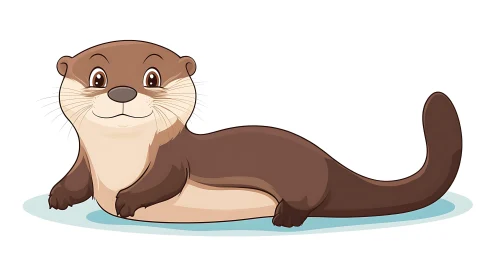 Cute Otter Cartoon Art