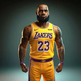 LeBron James in Lakers Uniform