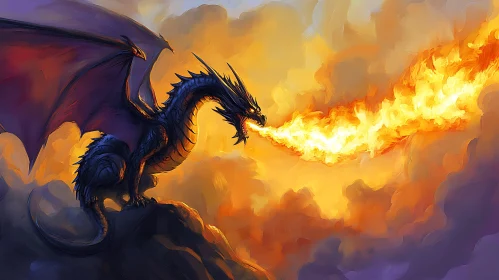 Dragon Breathing Fire Art