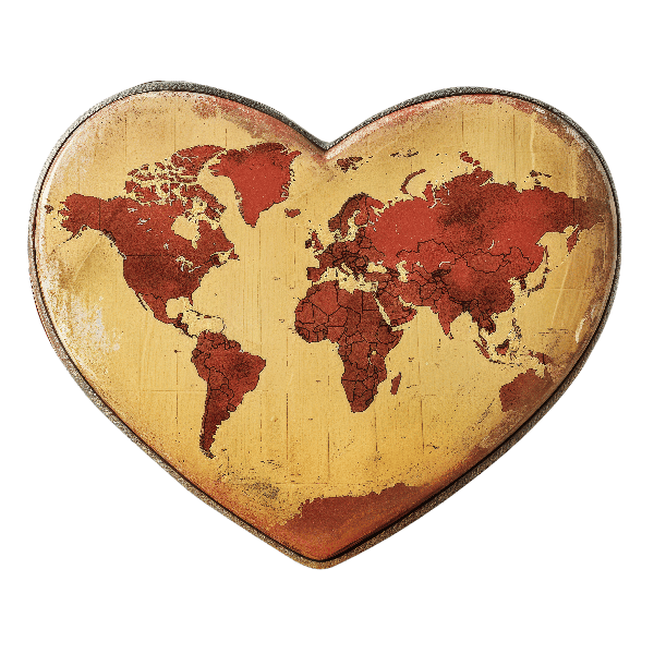 Global Love Heart Design POD Design