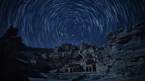 Night Over Old Town Star Trails