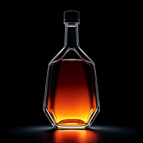 Sophisticated Glass Bottle with Amber Liquid