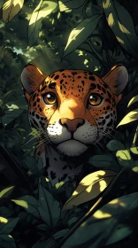 Leopard Amidst Lush Leaves